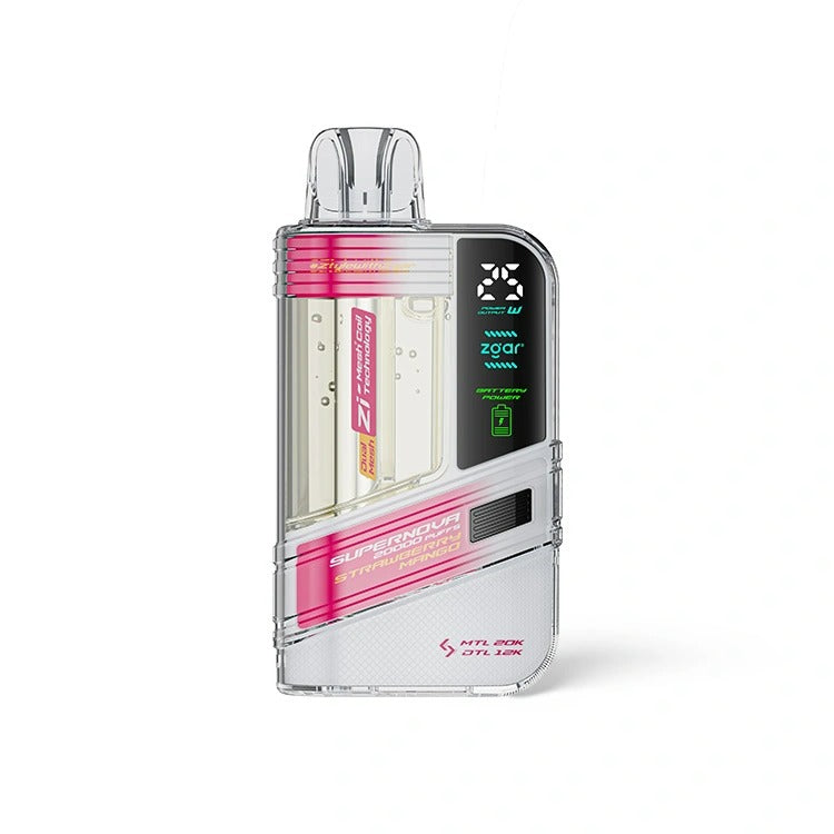 正品冰熊Zgar Supernova 20000口一次性电子烟-可视化烟仓/LED显示屏/可调节火力烟阻 - 草莓芒果