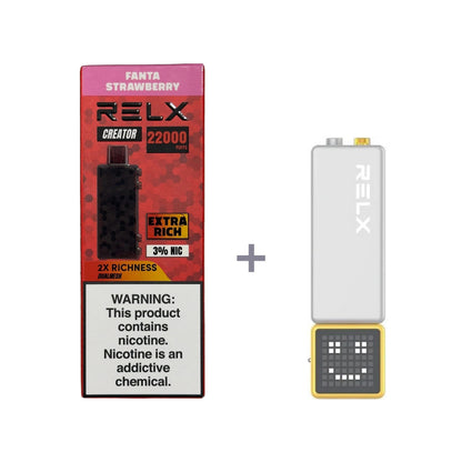 正品悦刻积木乐高RELX Creator 22000口烟弹/套装-多口味可选 (一代/二/三代杆弹通用） - 套装1(配正品一代杆) / 芬达草莓