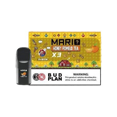 正品马里奥六代Mario 6TH通配烟弹三颗装-RELX六代通配平替-适配悦刻4/5/6/7代烟杆 马里奥六代Mario 6TH通配烟弹严格的标准，其产品质量高，独有防漏油技术设计，口味选择多，且每一种口味都独具特色，口感丝滑、丰满，令人回味无穷。烟雾细腻且持久，甜凉适中，能完美复刻悦刻RELX各种经典口味，是市面上一致认定的口粮油。 - 冰镇蜜柚茶