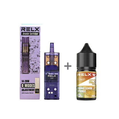 正品悦刻三代积木空弹烟油套餐(5ml容积RELX空弹+30ml正品RELX E-liquid) - 橙子柠檬气泡水_5%Nic