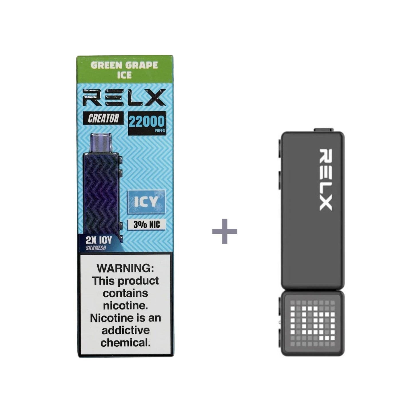 正品悦刻积木乐高RELX Creator 22000口烟弹/套装-多口味可选 (一代/二/三代杆弹通用） - 套装2(配正品二代杆) / 绿葡萄冰(青提冰)