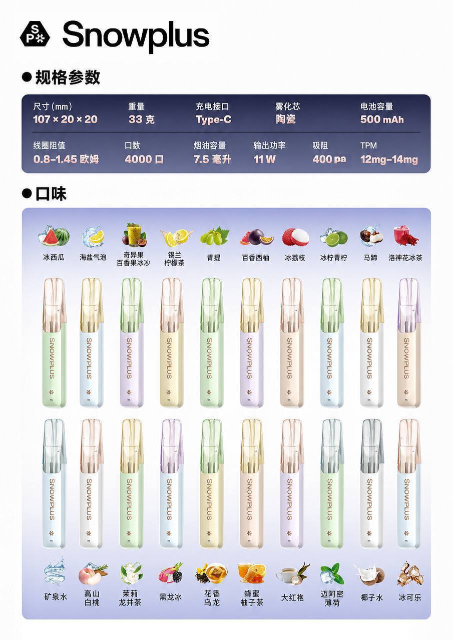 SnowPlus DASH X 一次性电子雾化设备 图片 3