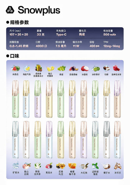 SnowPlus DASH X 一次性电子雾化设备 图片 3