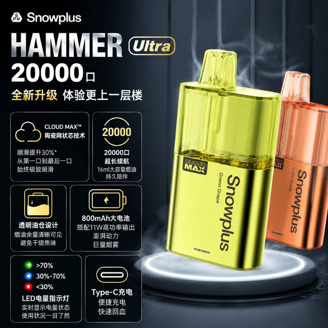 SnowPlus Hammer 20000 一次性电子雾化设备 图片 1