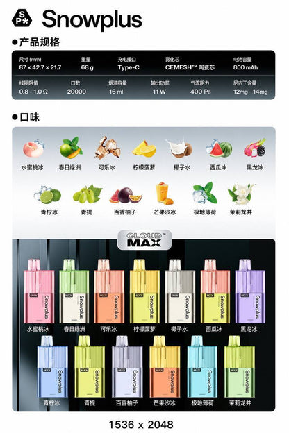SnowPlus Hammer 20000 一次性电子雾化设备 图片 3