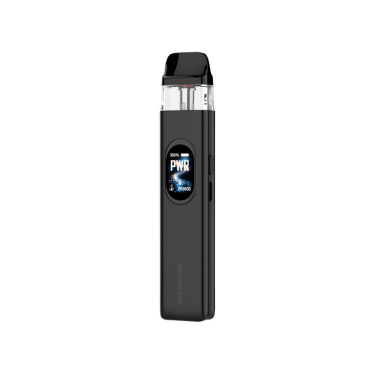 VAPORESSO XROS 6 黑色设备，完整机身白底展示